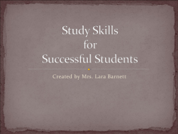 Study Skills for Successful Students