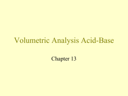 Volumetric Analysis Acid-Base