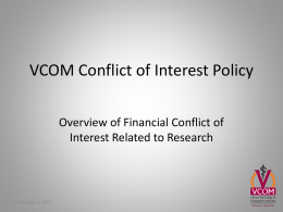 VCOM Conflicts of Interest Policy