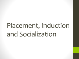 Placement, Induction and Socialization
