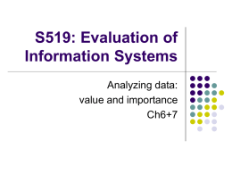 L643: Evaluation of Information Systems