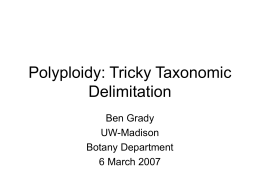 Polyploidy: - Botany Department