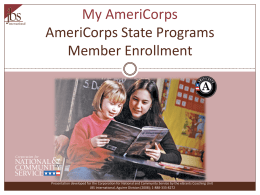 My AmeriCorps Portal Training