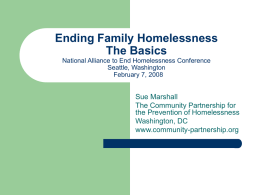Ending Family Homelessness The Basics