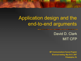 Application design and the end-to
