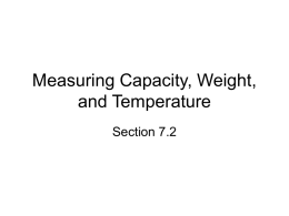 Measuring Capacity, Weight, and Temperature