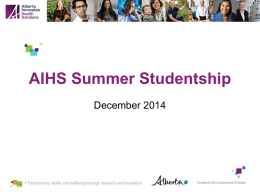 AIHS Summer Studentship