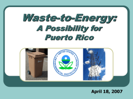 Waste-to-Energy & Puerto Rico