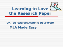 Learning to Love the Research Paper