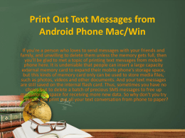 Print Out Text Messages from Android Phone Mac/Win