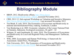 Bibliography Module - The Economics of Ecosystems and