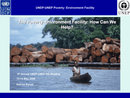 UNDP-UNEP Poverty- Environment Facitliy