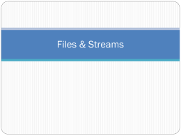 Files & Streams XML files (with LINQ)