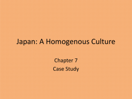 Japan: A Homogenous Culture