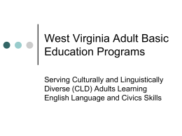 Adult ESL in WV - WV Connections