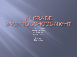 4th Grade Back to school night - IUSD.org