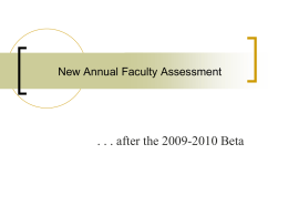New Annual Faculty Assessment - Fayetteville State University