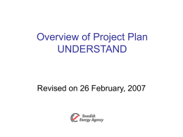 Overview of Project Plan UNDERSTAND