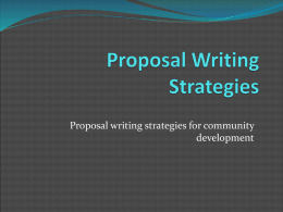 Proposal Writing Strategies