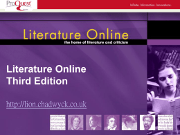 Literature Online Third Edition International Staff