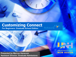 Customizing Connect - Hobsons University