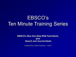 EBSCO’s Ten Minute Training Series