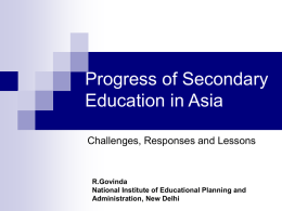 Changing Face of Secondary Education in Asia