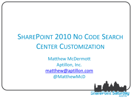 SharePoint 2010 No Code Search Center Customization