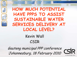 CSIR - Dr. Kevin Wall - Gauteng Provincial Treasury
