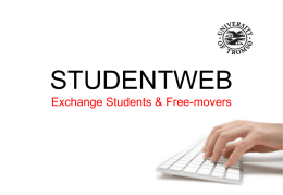 How to cope with Studentweb - exchange students and free