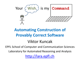 Automating Construction of Prvably Correct Software