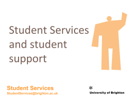 An Introduction to Student Services