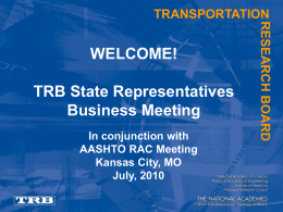 TRB State Reps Business Meeting