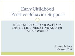 Early Childhood Positive Behavior Support
