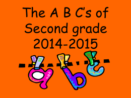 The A B C’s of second grade 2012-2013