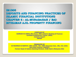 DEPOSITS AND FINANCING PRACTICES OF ISLAMIC FINANCIAL