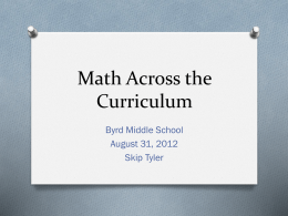 Math Across the Curriculum