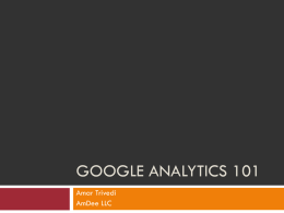 Google Analytics 101 - Center for Parent Information and