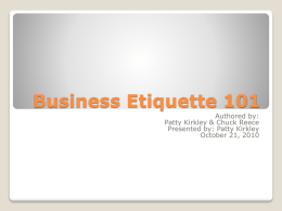 Business Etiquette 101 - Southwestern Community College