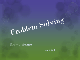 Problem Solving - Westfield Intermediate School