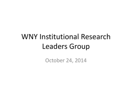 WNY Institutional Research Leaders Group