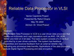 Reliable Data Processor in VLSI