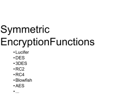 Symmetric EncryptionFunctions