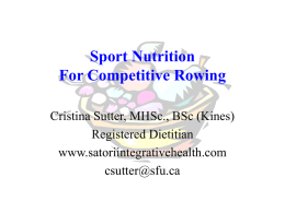 Sport Nutrition For Competitive Rowing