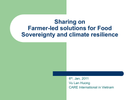 Sharing on Farmer-led solution for Food Soveregnity and