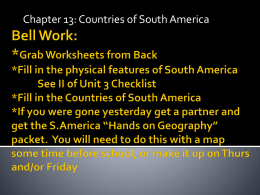 Bell Work: Grab Worksheets from Back Quick Review of Map