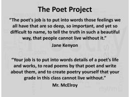 Poet Project - Mr. McElroy's Class