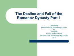 The Decline and Fall of the Romanov Dynasty