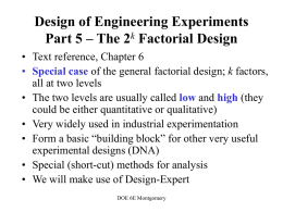 Design of Engineering Experiments Part 5 – The 2k