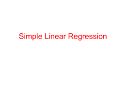 Simple Linear Regression - Middle East Technical University